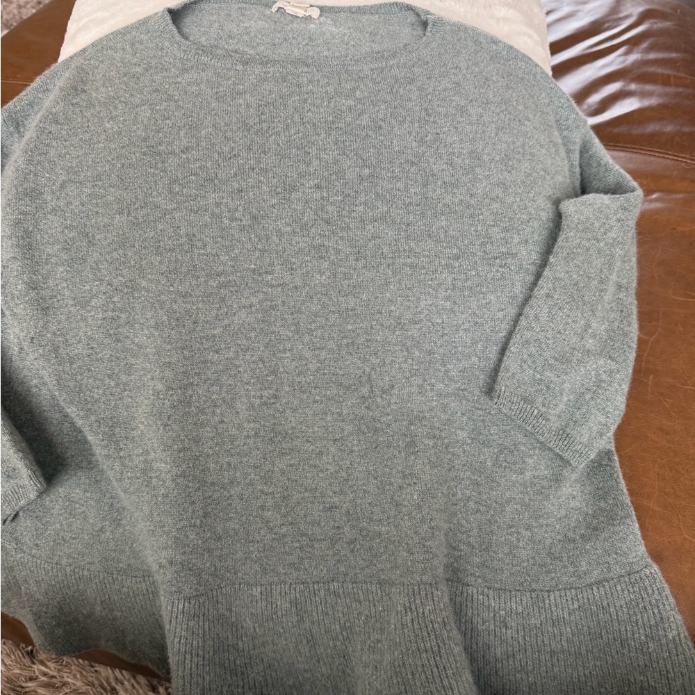 Garnet Hill Women's Soft Knit Sweater - Light Green cashmere